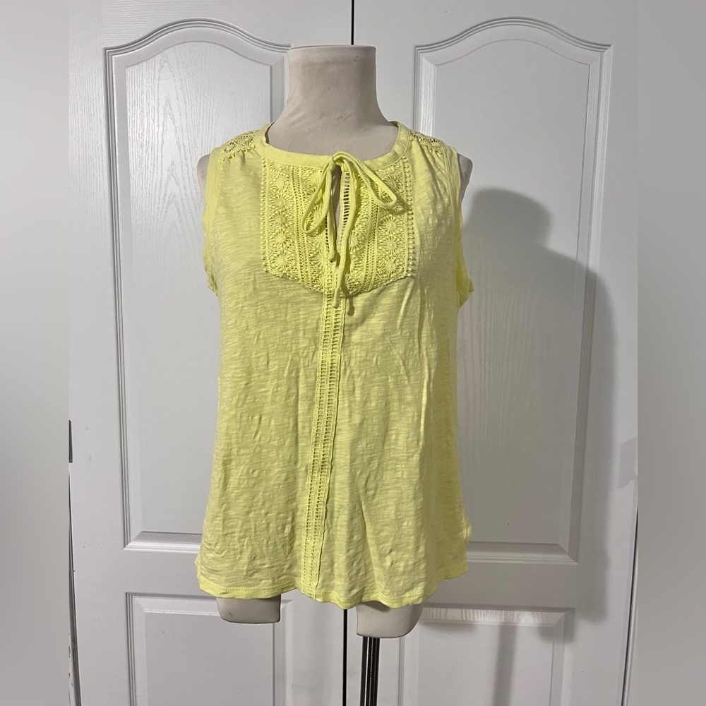 Rafaella 100% Cotton‎ Tie Neckline Tank Top - sz L